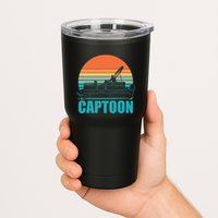 Funny Boating Captoon Pontoon Tritoon Captain Pontoon Boat Tumbler