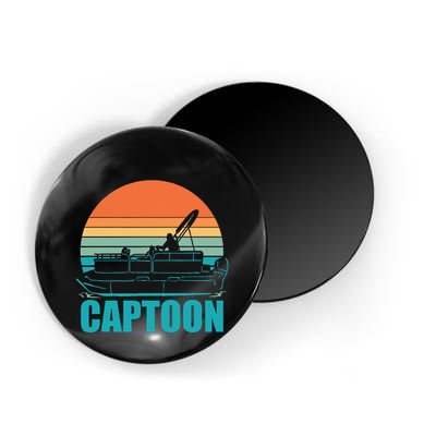 Funny Boating Captoon Pontoon Tritoon Captain Pontoon Boat Magnet