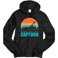 Funny Boating Captoon Pontoon Tritoon Captain Pontoon Boat Tie Dye Hoodie