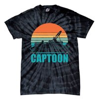 Funny Boating Captoon Pontoon Tritoon Captain Pontoon Boat Tie-Dye T-Shirt