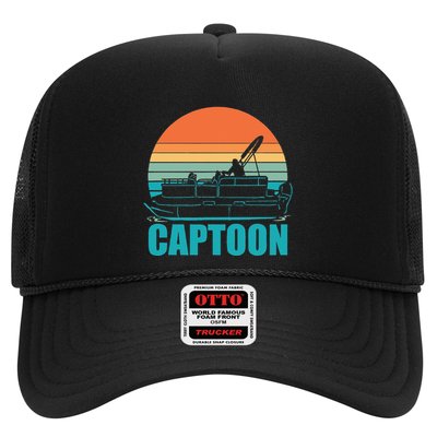 Funny Boating Captoon Pontoon Tritoon Captain Pontoon Boat Trucker Hat