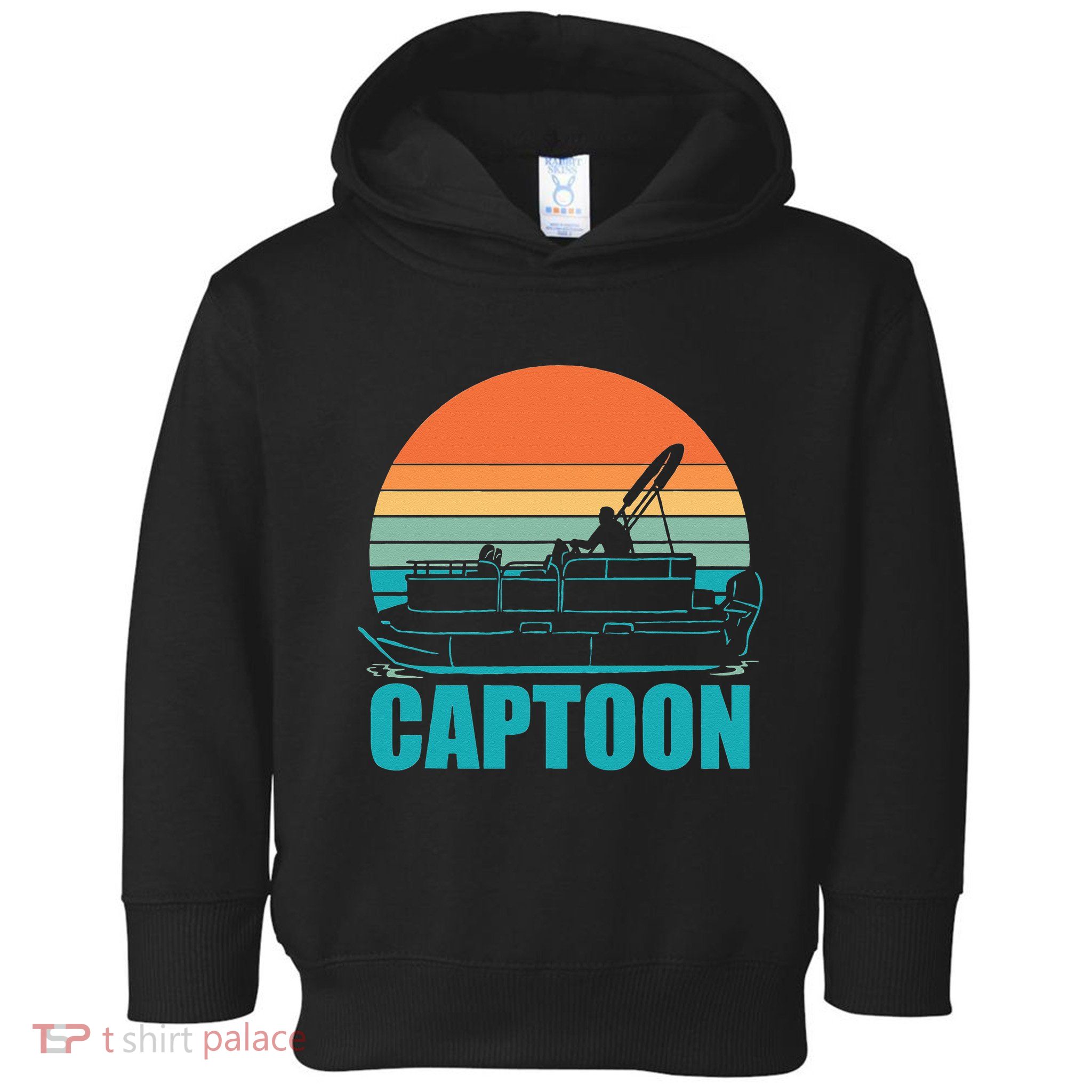 Funny Boating Captoon Pontoon Tritoon Captain Pontoon Boat Toddler Hoodie
