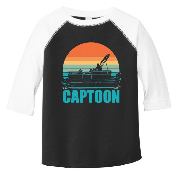Funny Boating Captoon Pontoon Tritoon Captain Pontoon Boat Toddler Fine Jersey T-Shirt