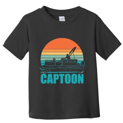 Funny Boating Captoon Pontoon Tritoon Captain Pontoon Boat Toddler T-Shirt
