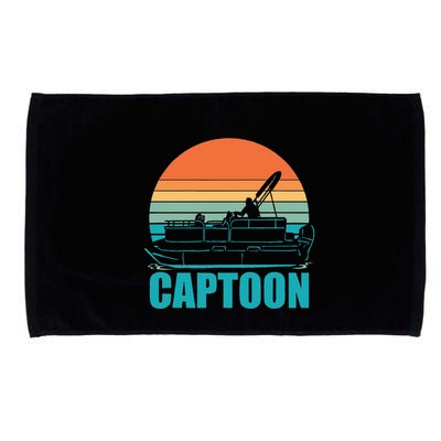 Funny Boating Captoon Pontoon Tritoon Captain Pontoon Boat Microfiber Hand Towel