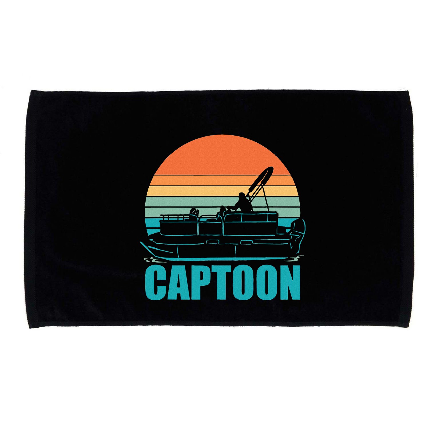 Funny Boating Captoon Pontoon Tritoon Captain Pontoon Boat Microfiber Hand Towel