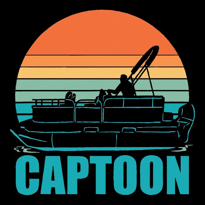 Funny Boating Captoon Pontoon Tritoon Captain Pontoon Boat Short Acrylic Beanie