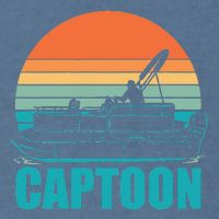 Funny Boating Captoon Pontoon Tritoon Captain Pontoon Boat Garment-Dyed Sweatshirt