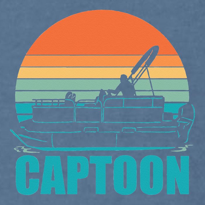 Funny Boating Captoon Pontoon Tritoon Captain Pontoon Boat Garment-Dyed Sweatshirt