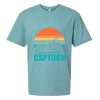 Funny Boating Captoon Pontoon Tritoon Captain Pontoon Boat Sueded Cloud Jersey T-Shirt