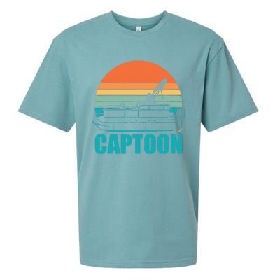 Funny Boating Captoon Pontoon Tritoon Captain Pontoon Boat Sueded Cloud Jersey T-Shirt