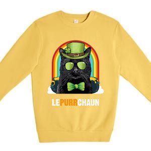 Funny Bombay Cat Lepurrchaun St Patricks Day Gift Premium Crewneck Sweatshirt