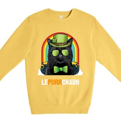 Funny Bombay Cat Lepurrchaun St Patricks Day Gift Premium Crewneck Sweatshirt