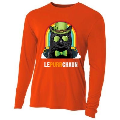 Funny Bombay Cat Lepurrchaun St Patricks Day Gift Cooling Performance Long Sleeve Crew