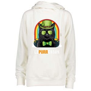 Funny Bombay Cat Lepurrchaun St Patricks Day Gift Womens Funnel Neck Pullover Hood