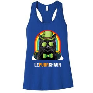 Funny Bombay Cat Lepurrchaun St Patricks Day Gift Women's Racerback Tank