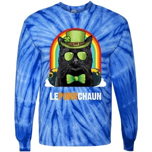 Funny Bombay Cat Lepurrchaun St Patricks Day Gift Tie-Dye Long Sleeve Shirt