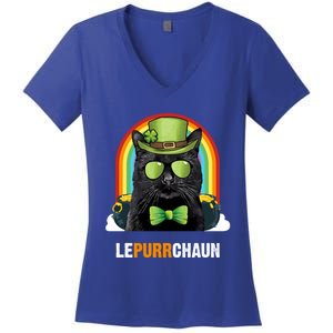 Funny Bombay Cat Lepurrchaun St Patricks Day Gift Women's V-Neck T-Shirt