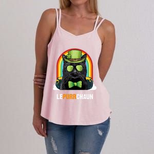 Funny Bombay Cat Lepurrchaun St Patricks Day Gift Women's Strappy Tank