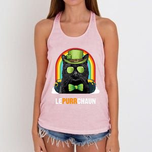 Funny Bombay Cat Lepurrchaun St Patricks Day Gift Women's Knotted Racerback Tank