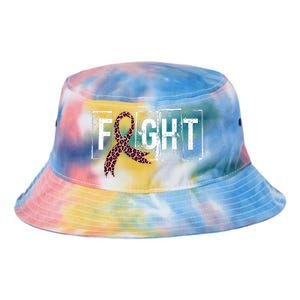 Fight Breast Cancer Awareness Leopard Ribbon Tie Dye Newport Bucket Hat