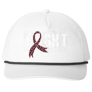 Fight Breast Cancer Awareness Leopard Ribbon Snapback Five-Panel Rope Hat