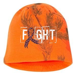 Fight Breast Cancer Awareness Leopard Ribbon Kati - Camo Knit Beanie