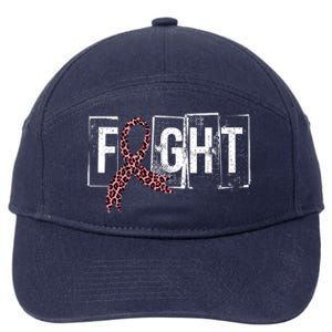 Fight Breast Cancer Awareness Leopard Ribbon 7-Panel Snapback Hat