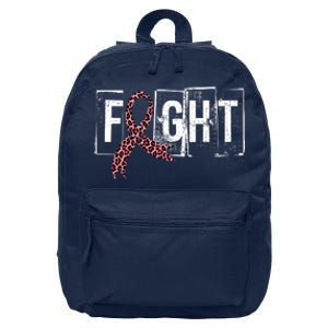 Fight Breast Cancer Awareness Leopard Ribbon 16 in Basic Backpack