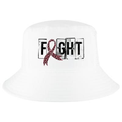 Fight Breast Cancer Awareness Leopard Ribbon Cool Comfort Performance Bucket Hat