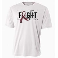 Fight Breast Cancer Awareness Leopard Ribbon Cooling Performance Crew T-Shirt