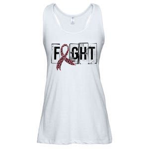 Fight Breast Cancer Awareness Leopard Ribbon Ladies Essential Flowy Tank