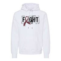 Fight Breast Cancer Awareness Leopard Ribbon Premium Hoodie