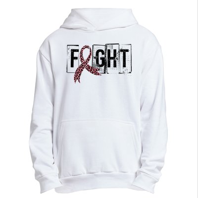 Fight Breast Cancer Awareness Leopard Ribbon Urban Pullover Hoodie