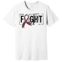 Fight Breast Cancer Awareness Leopard Ribbon Premium T-Shirt