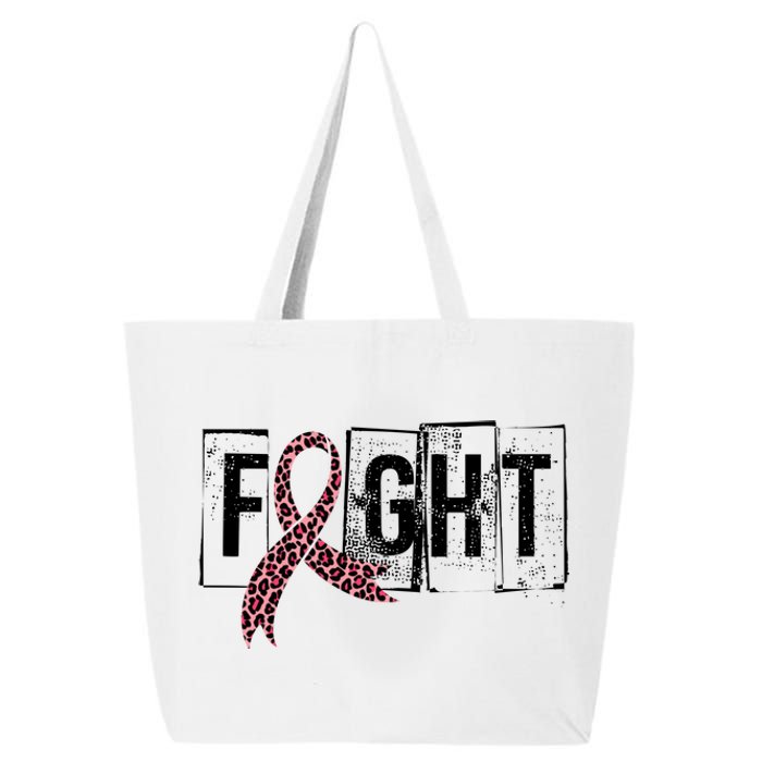 Fight Breast Cancer Awareness Leopard Ribbon 25L Jumbo Tote