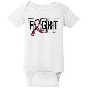 Fight Breast Cancer Awareness Leopard Ribbon Baby Bodysuit