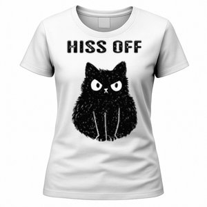 Funny Black Cat Hiss Off Meow Cat Women's T-Shirt