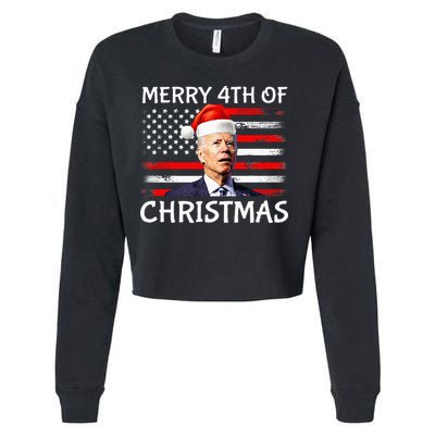 Funny Biden Confused Merry Happy 4th Of July Christmas Flag Cropped Pullover Crew