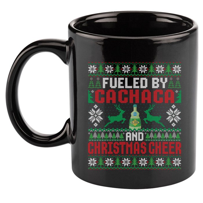 Fueled By Cachaca And Christmas Cheer Ing Xmas Party Gift 11oz C Handle Ceramic Mug