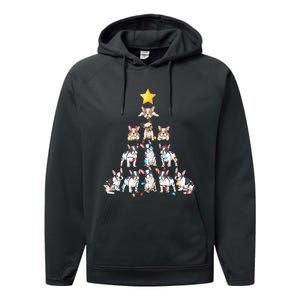 French Bulldog Christmas Tree Frenchie Dog Xmas PJs Pajamas Performance Fleece Hoodie