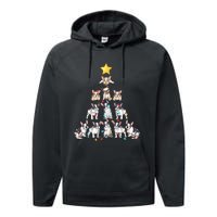 French Bulldog Christmas Tree Frenchie Dog Xmas PJs Pajamas Performance Fleece Hoodie