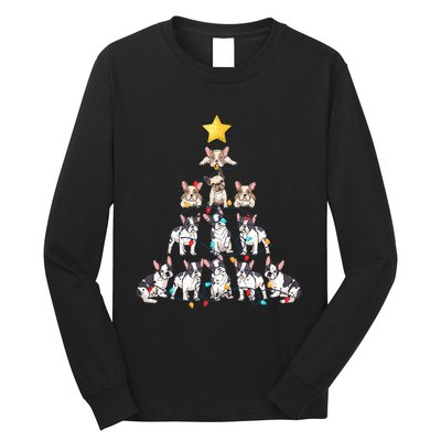 French Bulldog Christmas Tree Frenchie Dog Xmas PJs Pajamas Long Sleeve Shirt