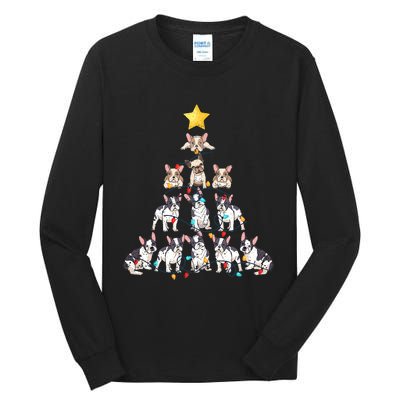 French Bulldog Christmas Tree Frenchie Dog Xmas PJs Pajamas Tall Long Sleeve T-Shirt