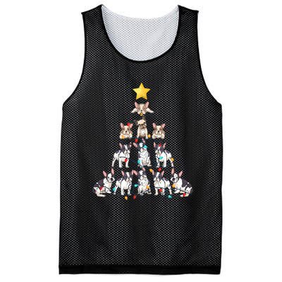 French Bulldog Christmas Tree Frenchie Dog Xmas PJs Pajamas Mesh Reversible Basketball Jersey Tank