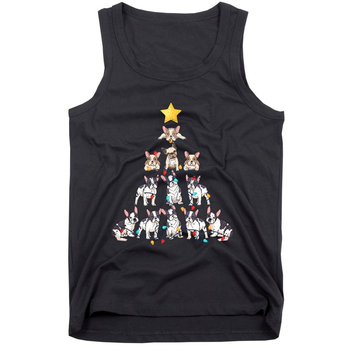 French Bulldog Christmas Tree Frenchie Dog Xmas PJs Pajamas Tank Top