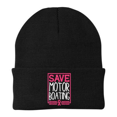 Funny Breast Cancer Save Motor Boating Pin.K Ribbon Gift Beanie