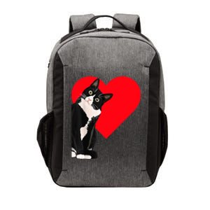 Funny Black Cat ValentineS Day Heart Tuxedo Cat Lover Vector Backpack