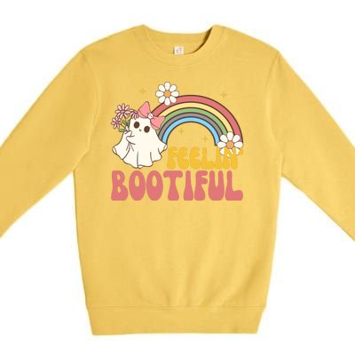 Feeling Bootiful Cute Retro Ghost Halloween Premium Crewneck Sweatshirt