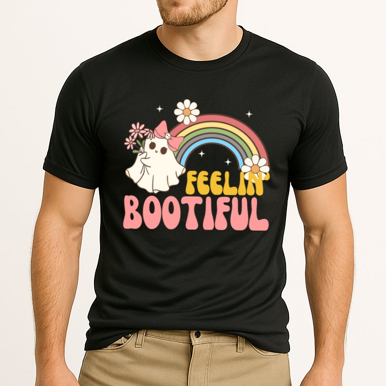 Feeling Bootiful Cute Retro Ghost Halloween Performance Shirt